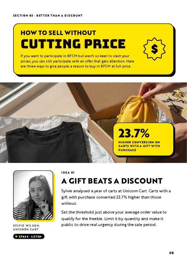 Preview page: A gift beats a discount